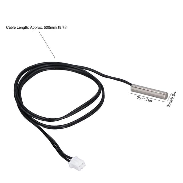 10 st Temperatursensorprob NTC Termistor Temp Transducer 5x25mm Cylindriskt Huvud 500mm 100K B3950