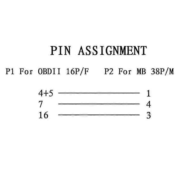 38-polet til 16-polet OBD2 OBD II Diagnostisk Adapter til 38-polet OBD 38-polet Stik til
