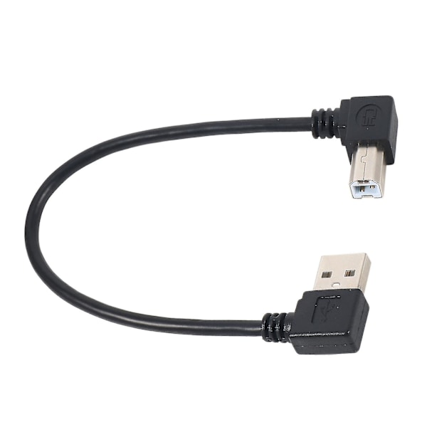 Vänster vinklad USB 2.0 A hane till vänster vinklad B hane 90 graders skrivar- och skannerkabel 20 cm