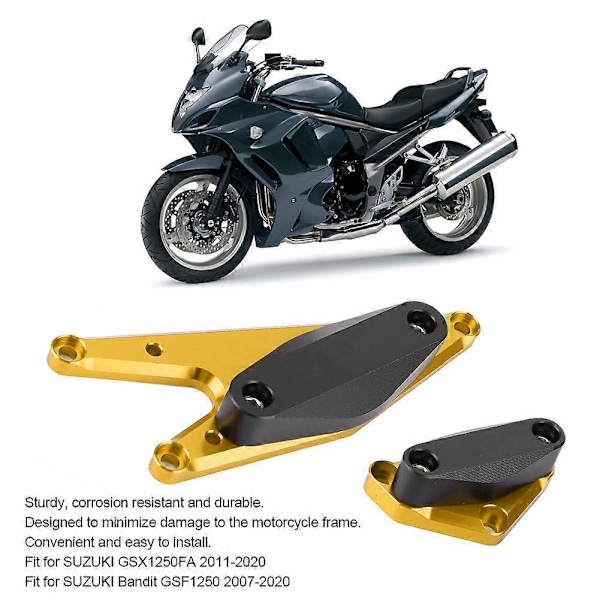 Antikollisions Motorskydd Crash Guard Ram Skydd Slider Fodral Passar Suzuki Bandit GSF1250 GSX1250FA (Guld)