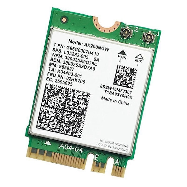 AX200 AX200NGW Nätverkskort M.2 NGFF WiFi-kort Bluetooth 5.0 WiFi 6 2.4G/5G 802.11Ac/Ax WiFi Trådlöst