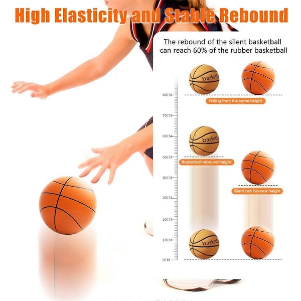 Skum Basketboll, Inomhus Hög Densitet Träningsbasketboll 3D Textur Tyst Studs Ingen Buller Boll för