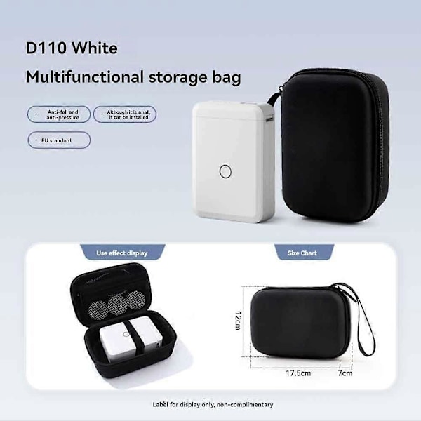 Etikettmaskin D110 Bärbar Bluetooth-etikettutskrift för förvaring, streckkoder, post, kontor, hem