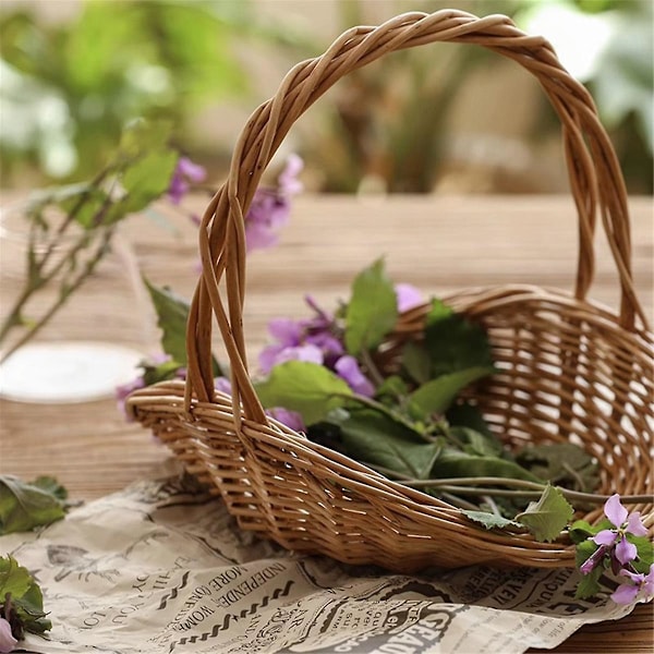 Picknickkorg Påskgodiskorg Bröllop Blomma Flickebaskets Snabbmatskorg Vävd Pantry Organizer