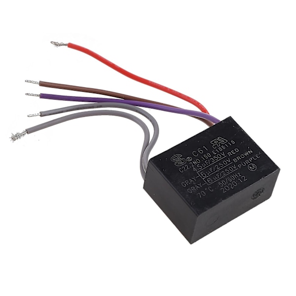 Cbb61 Takvifte Kondensator 4.5uf+6uf+6uf 5 Ledninger 250v 5 Hastigheter Startkondensator