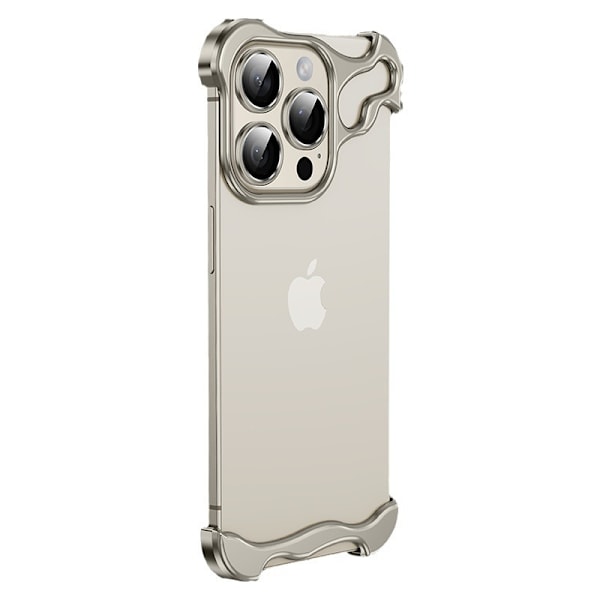 phone 15Pro max mobiltelefon cover specialformet metalhjørnepude anti-fald uden ramme Titanium Gray