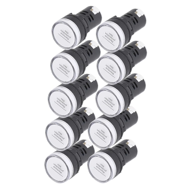 10 kpl AD16?22DS LED-signaalivalot Valkoinen Korkea Kirkkaus Indikaattori Laite Tarvike AC/DC12V