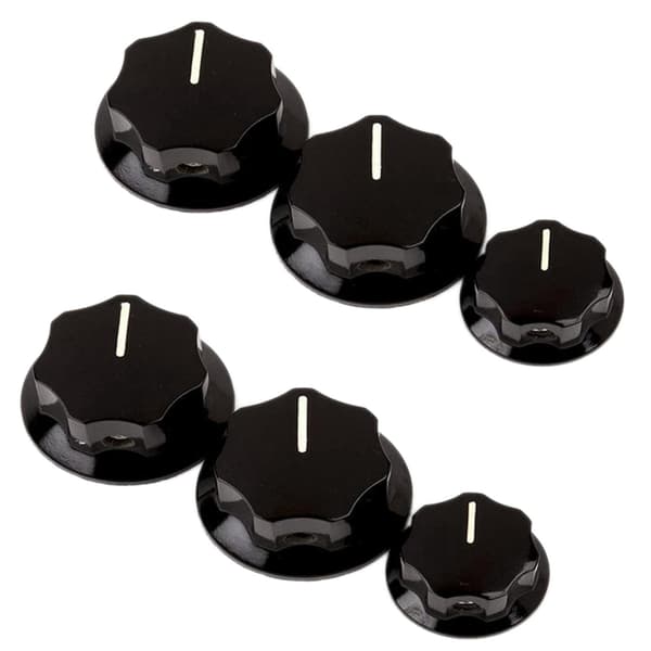 6x Elektrisk Gitarrbro Saddles Flat Set & 6st Kontrollknapp Volym Ljudkontrollknappar För Jazz