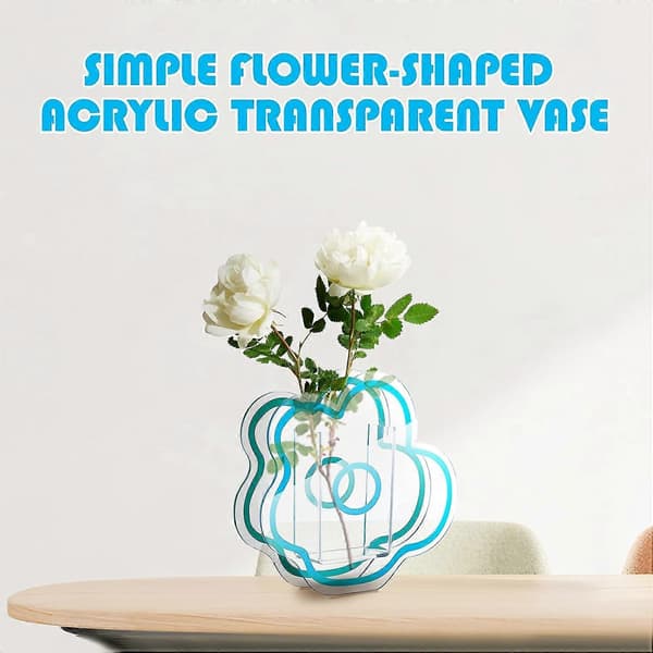 Akryl Molnformad Blomvas Sminkborste Pennhållare Elegant Modern Samtida Design Vas