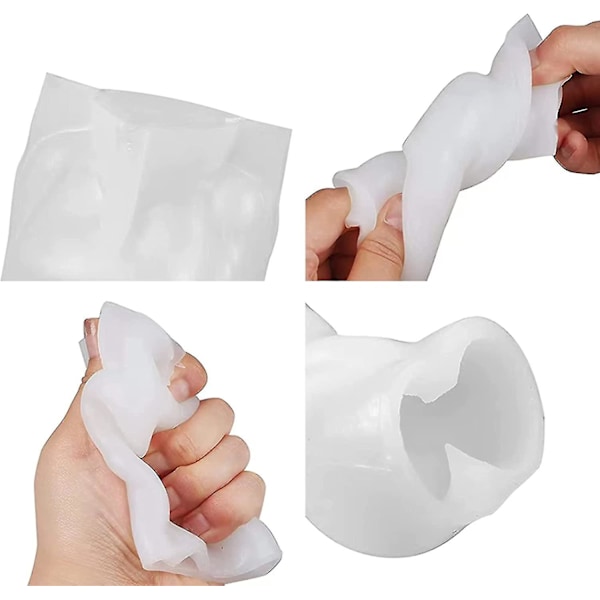 Kroppssilikonharpikslysform, 2 stk 3D kroppsformet lysform, lysformer for DIY