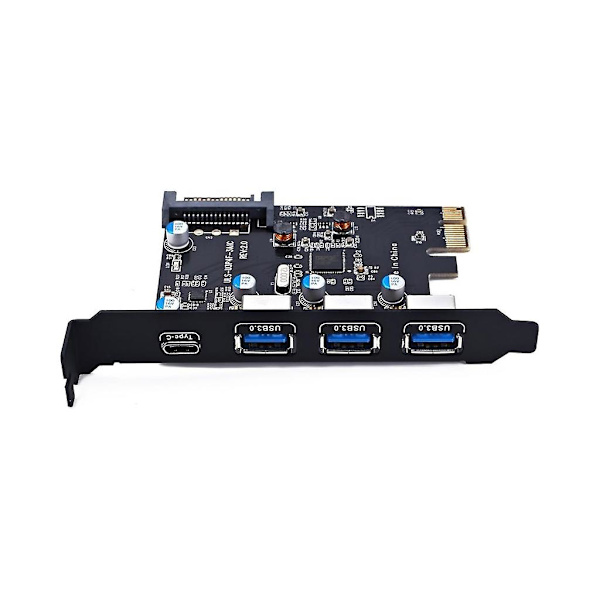 4-portin USB3.0 Type-C PCIe PCI-e laajennuskorttisovitin Typea Extender -kortti