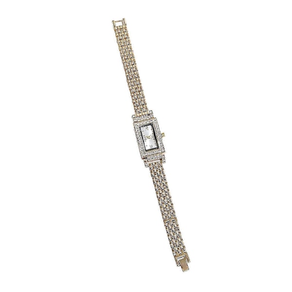 Lyxig Geometrisk Fyrkantig Strass Glänsande Stålarmband Kvarts Armbandsur