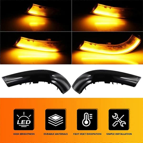 2 stk. Dynamisk blinklys for Golf 5 Mk5 B5.5 B6 LED blinklys speilindikator