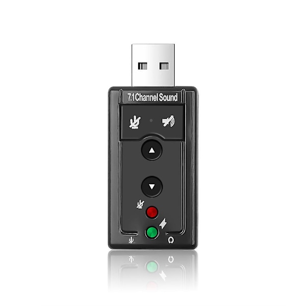 Virtuaalinen 7.1-kanavainen äänikortti Ulkoinen USB 2.0 Audio Mic Kaiutinsovitin Mikrofoni Stereo 3,5 mm:n liitäntä Kuulokemikrofoni Äänikortti