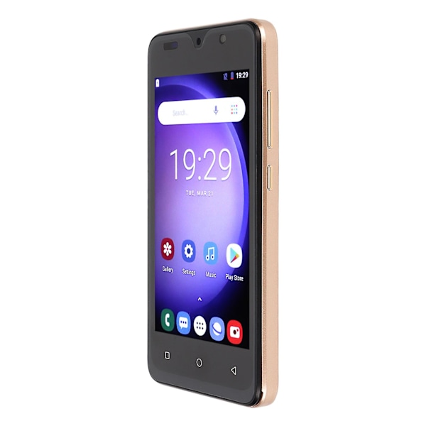 3G Avoin Älypuhelin 5.0 Tuuman IPS HD 4GB RAM 32GB ROM Kasvojentunnistus Kahden Kortin Kahden Valmiustilan Älypuhelin Android 10:lle 100–240V Kultainen EU-pistoke
