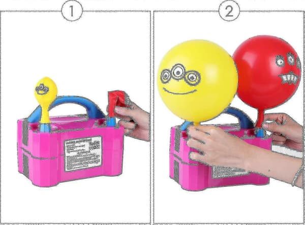 Elektrisk ballonpumpe, 2 oppustningstilstande, 600w