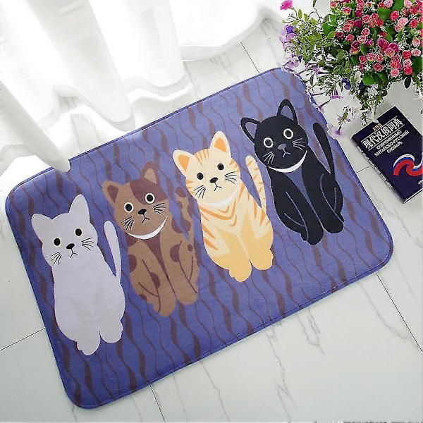 Liukumaton keittiömatto, imukykyinen kylpymatto, allastason edusmatto, koristeellinen flanellialuematto, pestävä, musta 50 * 80 cm