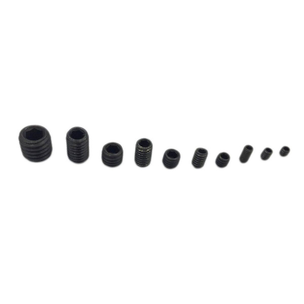200 stk. M3 M4 M5 M6 M8 Hex Hoved Stik Hex Grub Skrue Sæt Sortiment Kit (sort legeret stål)