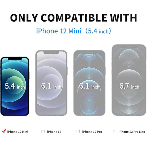 Stöttåligt Fodral Designad för iPhone 12 Mini, Flytande Silikon Telefonfodral med [Mjuk Anti-Rep Microfiber Foder] Fallskydd 5,4 tum Smalt Tunn