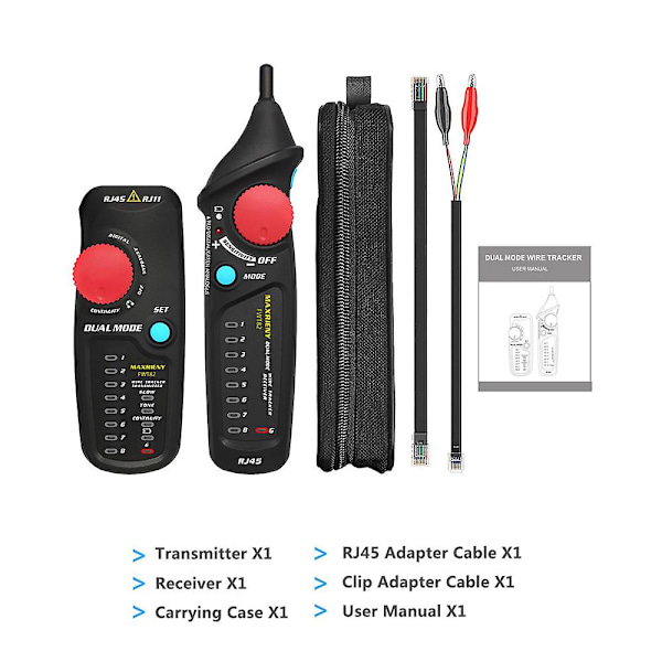 Bside Fwt82 Nettverkskabelsporer Ledningstester Profesjonell Rj45 Rj11 Telefontoner Ethernet Lan Tracer Detektor Linjefinner