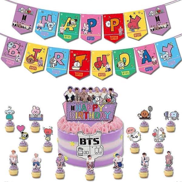 UBIUO Bursdagsfestutstyr For BTS, Bts Temafestdekorasjon