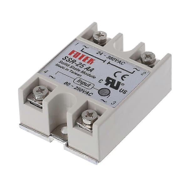 Solid State Relay Modul SSR-25 AA 25A 250V 80-250V AC Ingång 24-380V AC Utgång