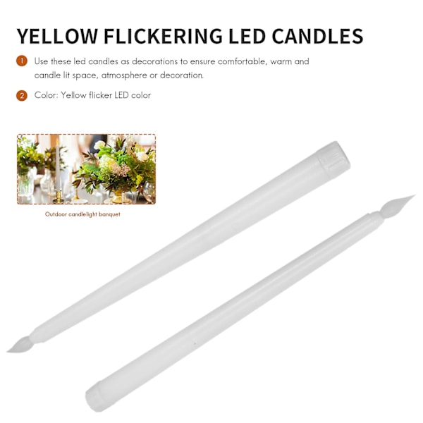 6 stk LED Koniske Lys for Middag, Flimrende Flammeløse Batteridrevne Borddekking Bryllup