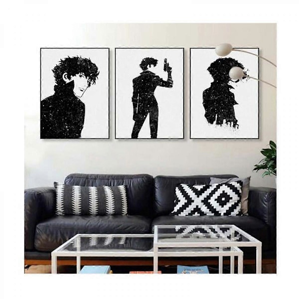 Wekity Bounty Hunter Seinätaide Canvas-Tulostus Poster, Yksinkertainen Muodikkaat Mustavalkoinen Taidepiirros Sisustus Kotiin Olohuoneeseen Makuuhuoneeseen Toimistoon ja Lastenhuoneeseen