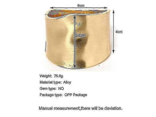Brede Armringer Minimalistisk Legering Gullfarge Armbånd Kvinner Tilbehør 2025
