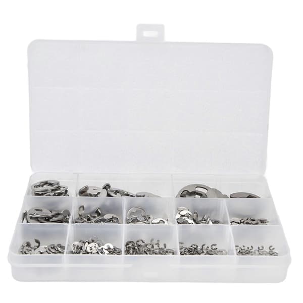 400 st E-klipp Cirkelsäkring Hållring 604 Rostfritt Stål Sortiment Set Kit för Lager