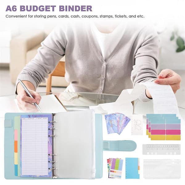 Budget Planner Pengebrevsmappe - Organiser Notesbog Med Budgetark Pengeopbevaring Penge B