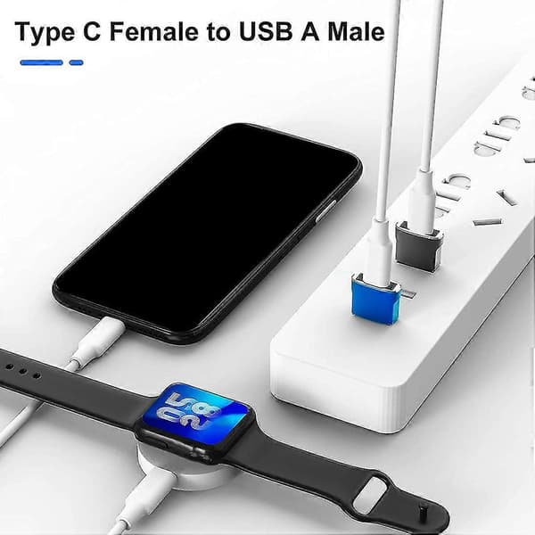4-pack USB C Hona till USB Hane Adapter, Svart