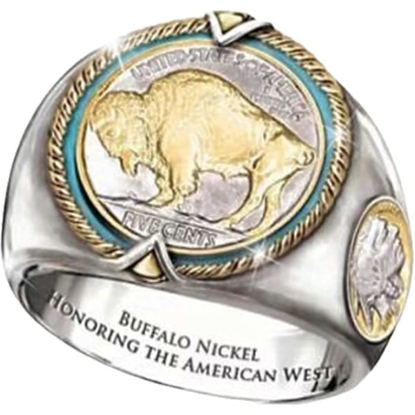 Bisonring, Punk Buffelring för Män, Viking Tjurring Tjurhuvudring för Pojkar Gotisk Bisonring Retro Vintage Rock Buffelsmycken, Bison Totemring