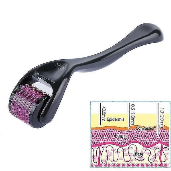 Derma Roller Titanium 540 Mikronålar Anti-aging 1st svart