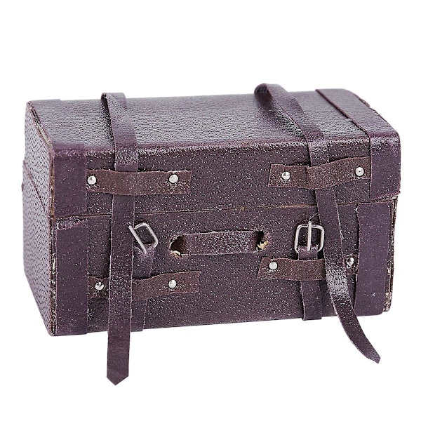 1:12 Dockhus Miniatyr Läderträ Resväska Mini Bagagebox