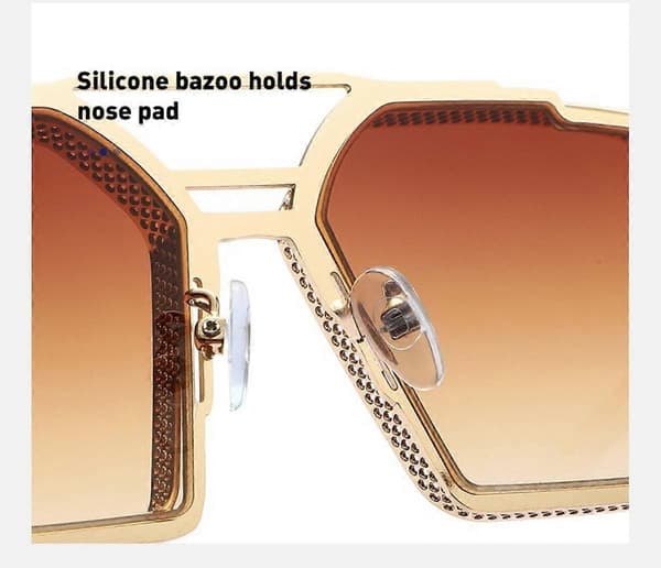 Firkantede Oversized Solbriller for Kvinner Menn Flat Topp Mote Shades