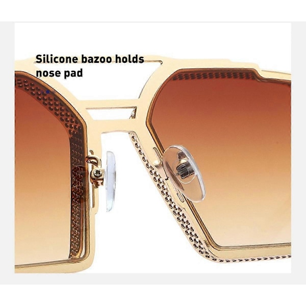 Firkantede Oversized Solbriller til Kvinder Mænd Flad Top Mode Shades