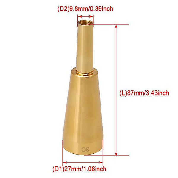 3c Trumpetmunstycke Guldmetall Trumpet För Or Conn Och King Trumpet C Trumpet
