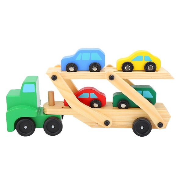 Børn trælegetøj Sød transportvogn + minibilmodel Tidligt pædagogisk legetøj
