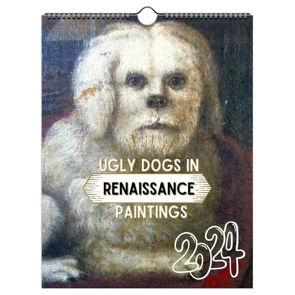 Hundekalender 2024 Ugly In Renaissance Painting 2024 Calendar Cartoon Wall Decor Calendar 12 Month