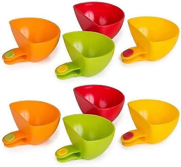 Dippskålar Tallriksställ - 8 Plastfat och Dippsås Serveringsset Kryddkopp Dippskål Gul