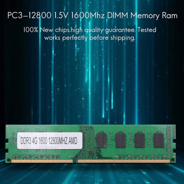 Ddr3 4gb Memory Ram Pc3-12800 1.5v 1600mhz 240 Pin Desktop Memory Dimm Ubufferet og ikke-ecc til D