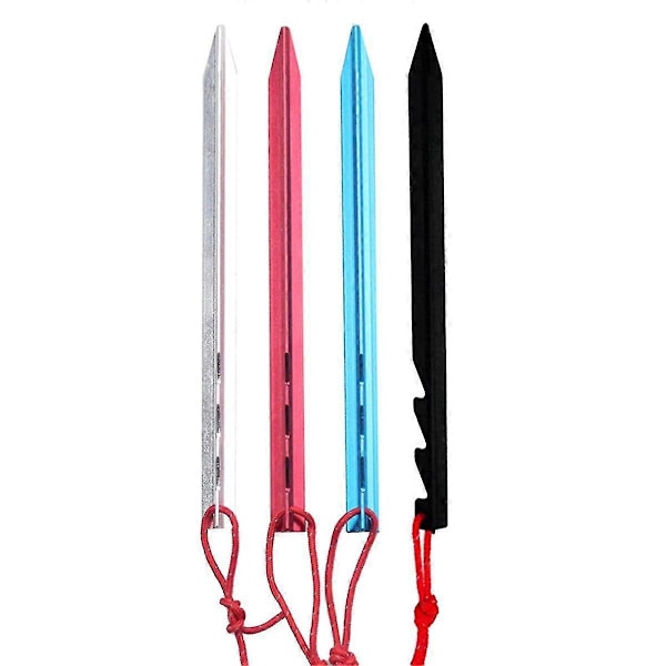 Sølv Aluminium Legering Multi-tann Triangulære Jordspiker For Utendørstelt Fast Jordspiker 18cm