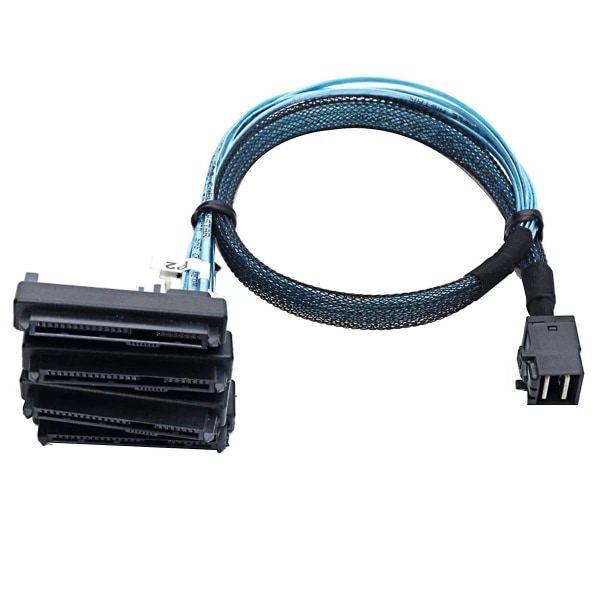 Mini SAS HD 12G SFF-8643 till 4 SAS 29-stifts SFF-8482 Kabelkontakter med 15-stifts SATA-strömkontakt C