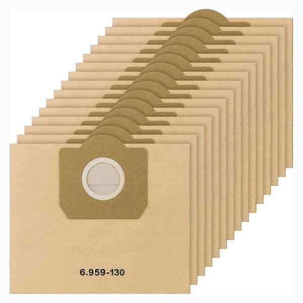 15 kpl Pölynimurin pussit 6.959-130.0, Paperisuodatinpussit pölynimurille, WD3 1629 MV3 Pre
