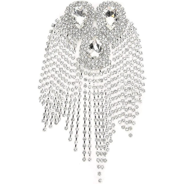 Crystal Shoulder Chain Pearl Water Drop Design Patches til kvinders kjole applikationer