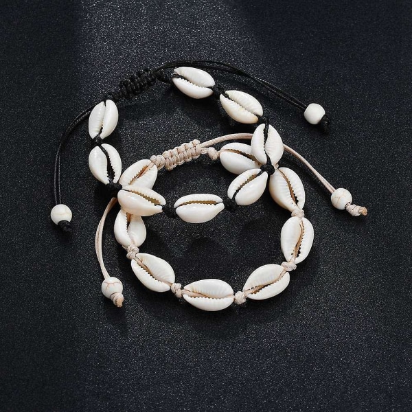 2 stk Ankelkjeder for Kvinner Skall Fot Smykker Sommer Strand Barfot Armbånd Ankel På Ben Ankelrem B