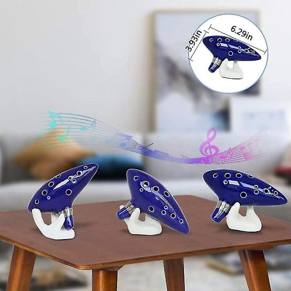 Zelda Ocarina Alt I C 12 Huller Med Halsrem/The Legend Of Zelda Sangbog/Gaveæske/Håndformet Displaystand/Sort Beskyttelsestaske