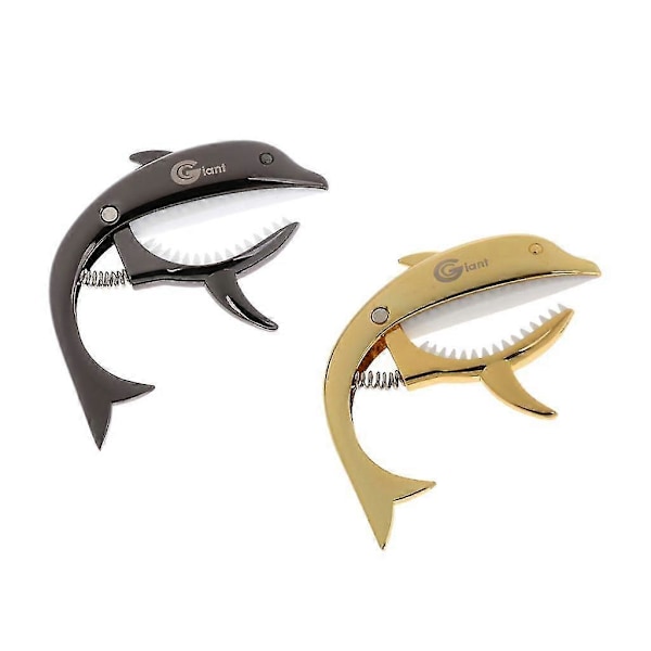 Holdbar Delfinformet Capo med Rask Utgivelse for Gitar Elskere Svart