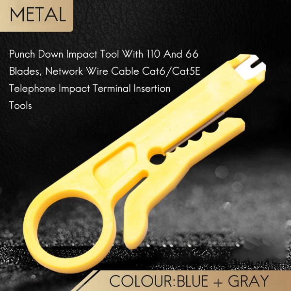 Punch Down Impact Tool med 110 og 66 Blade, Netværkskabel Cat6/Cat5E Telefon Impact Termi